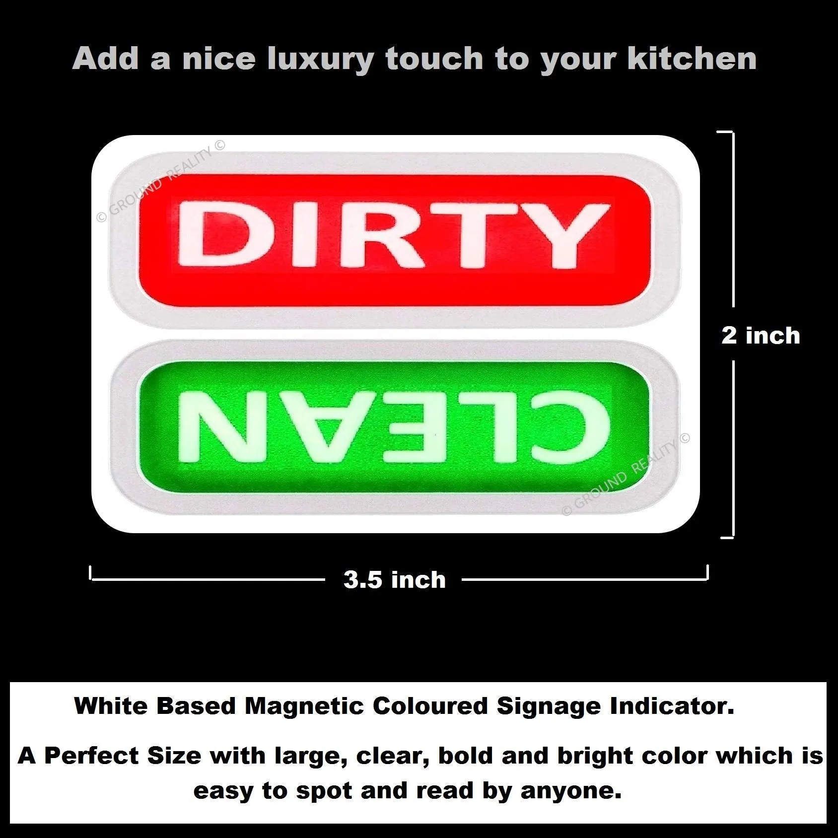 LOFTWARE Washing Machine and Dishwasher Magnet with Clean and Dirty Signage Colored Indicator; Bold Text Easy to Read; A Great Water Saver; Compact Size 3.5 x 2 inch Ideal Kitchen Gift - Pack of 2