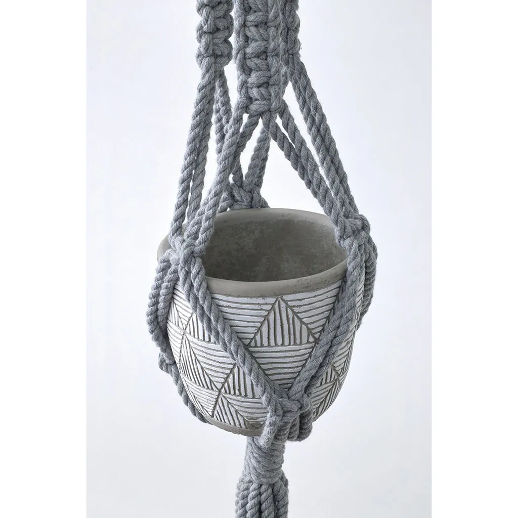 Macrame Plant Hanger in Gray