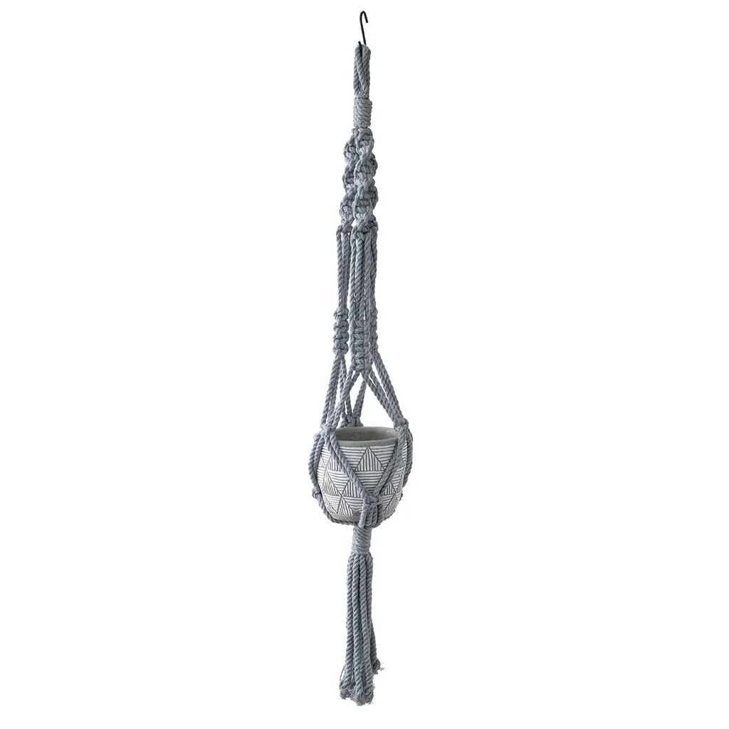 Macrame Plant Hanger in Gray