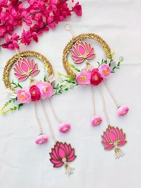Nutts Handmade Lotus Peony Flower Hangings Decorative Garlands for Home, Event Decorations (1)