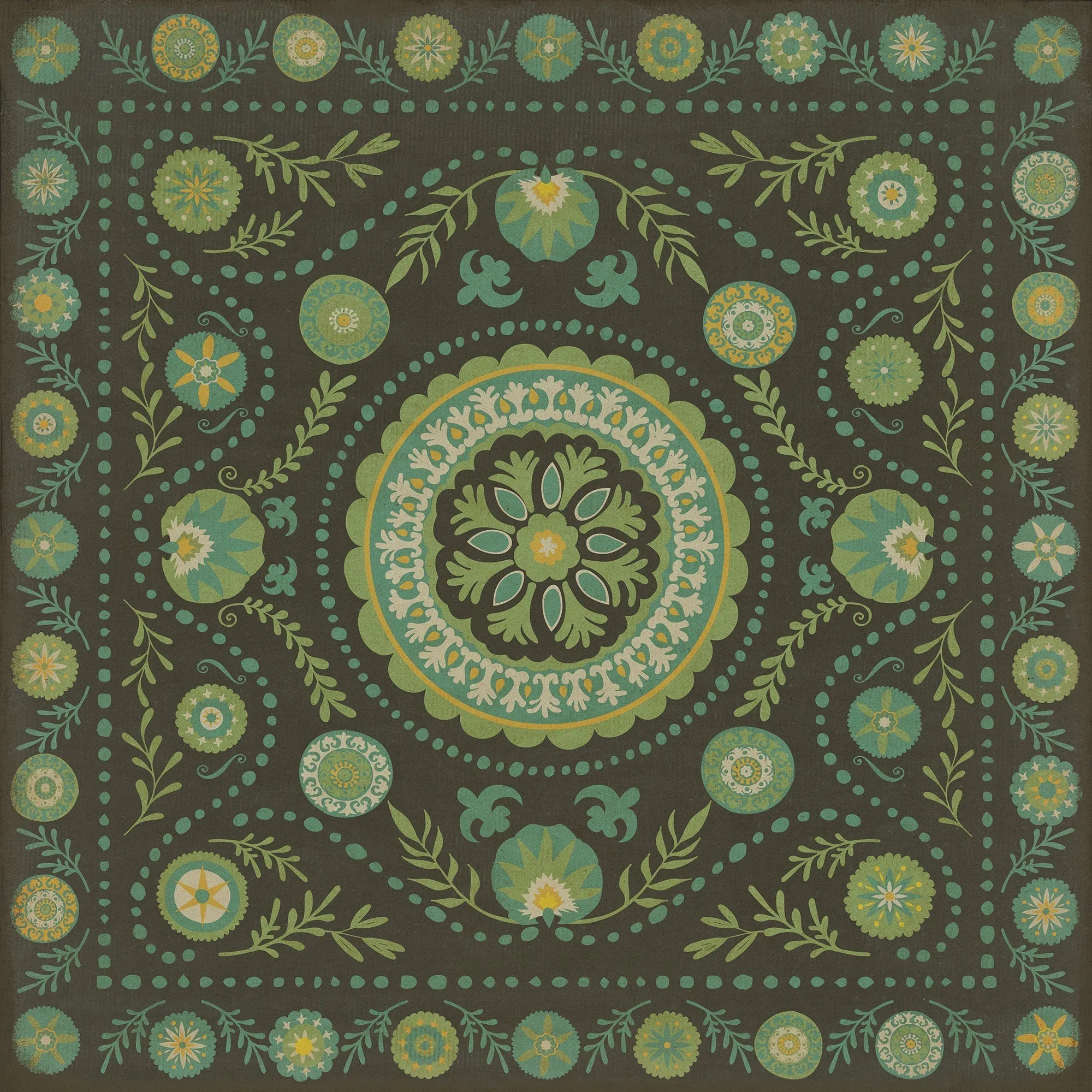 Pattern 38 A Hedge Between Keeps Vinyl Floor Cloth