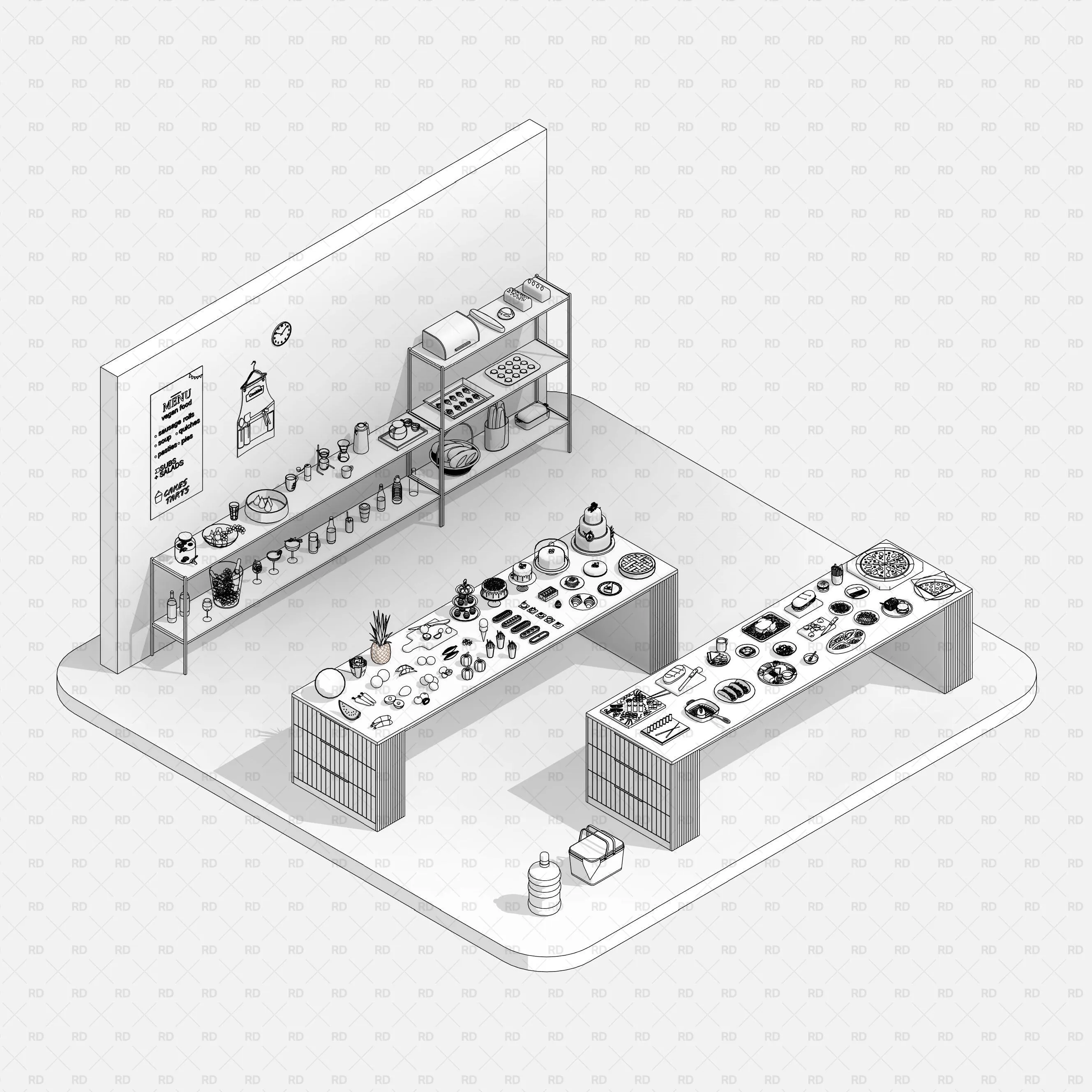 Revit Food and Drink (93 Objects)