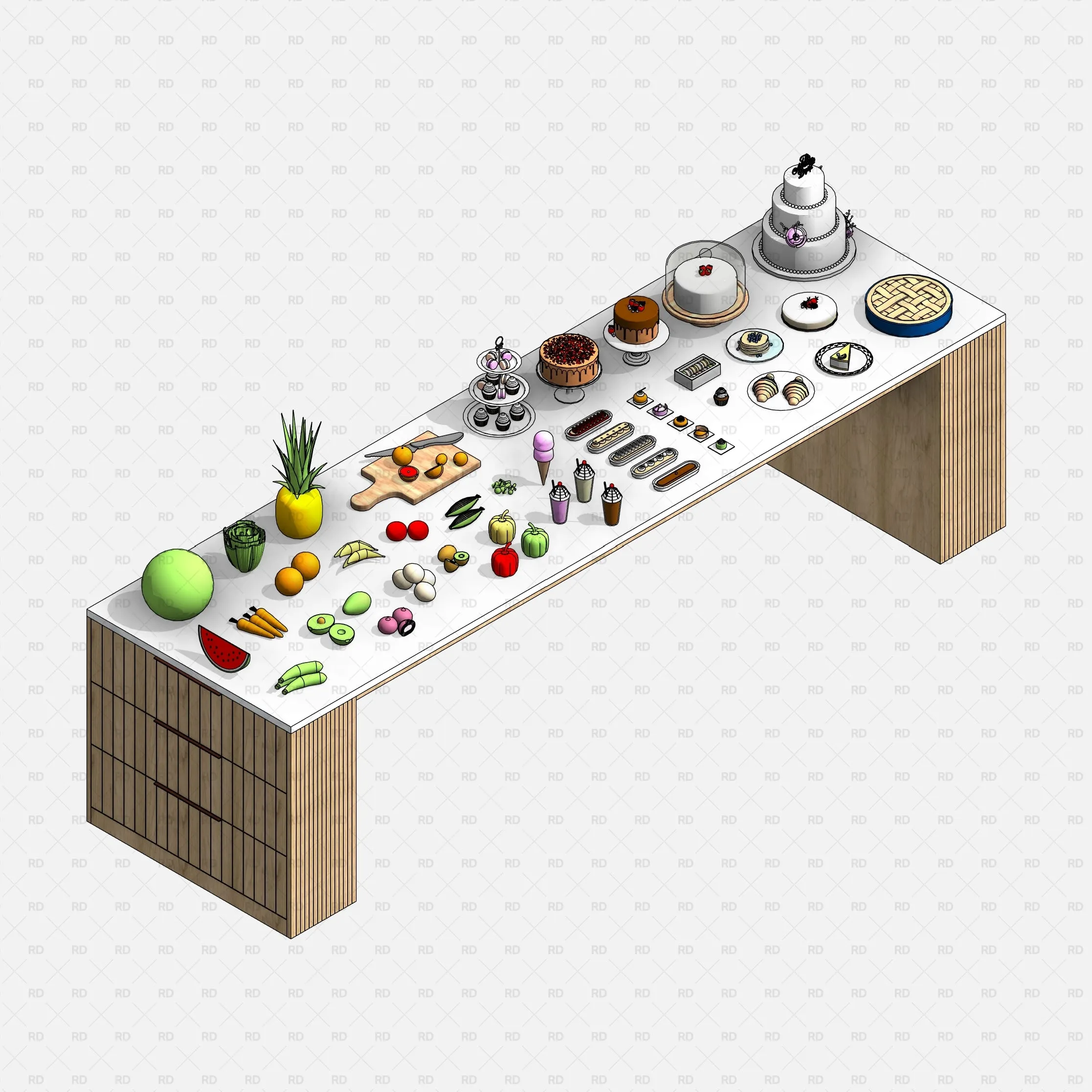 Revit Food and Drink (93 Objects)