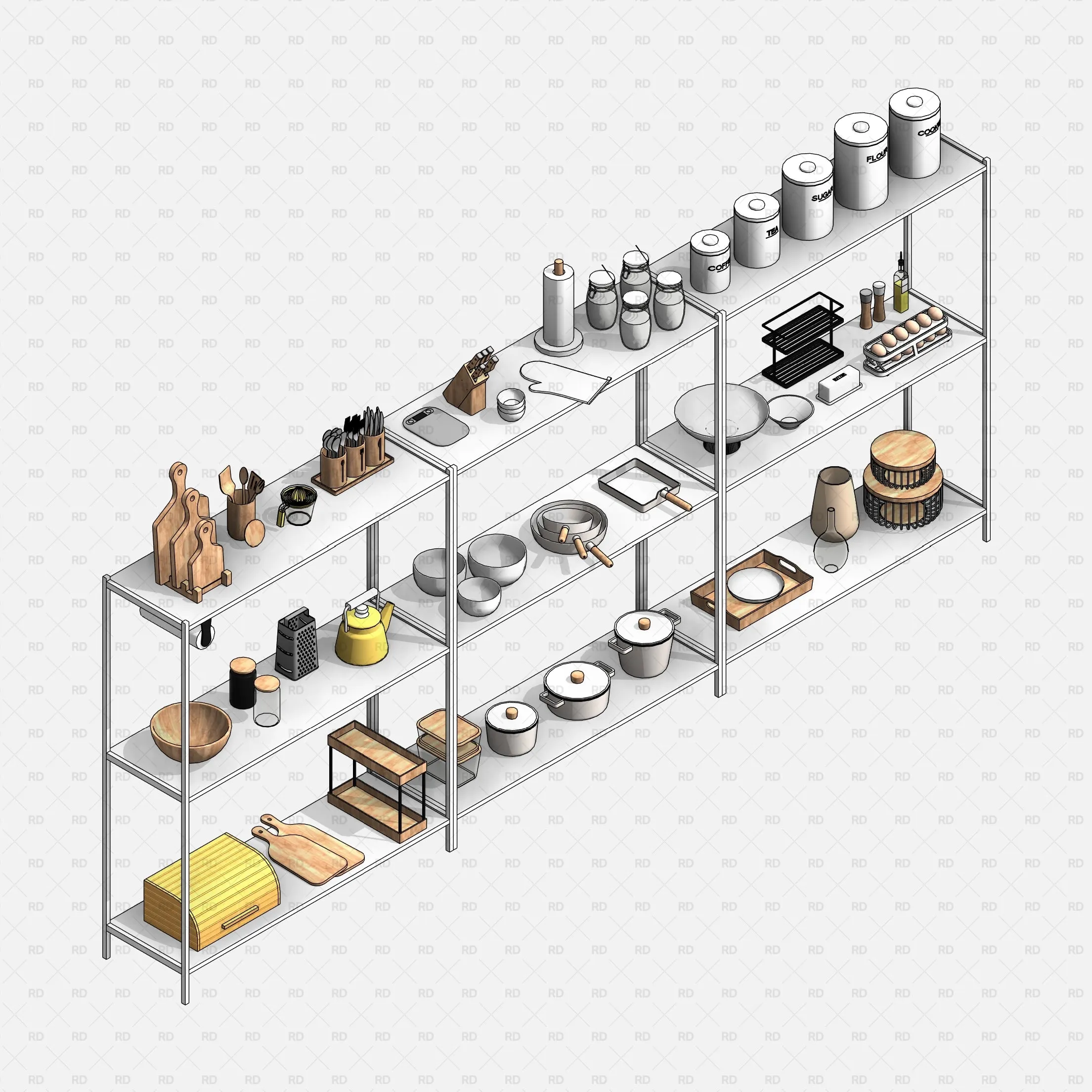 Revit Kitchenware (62 Objects)