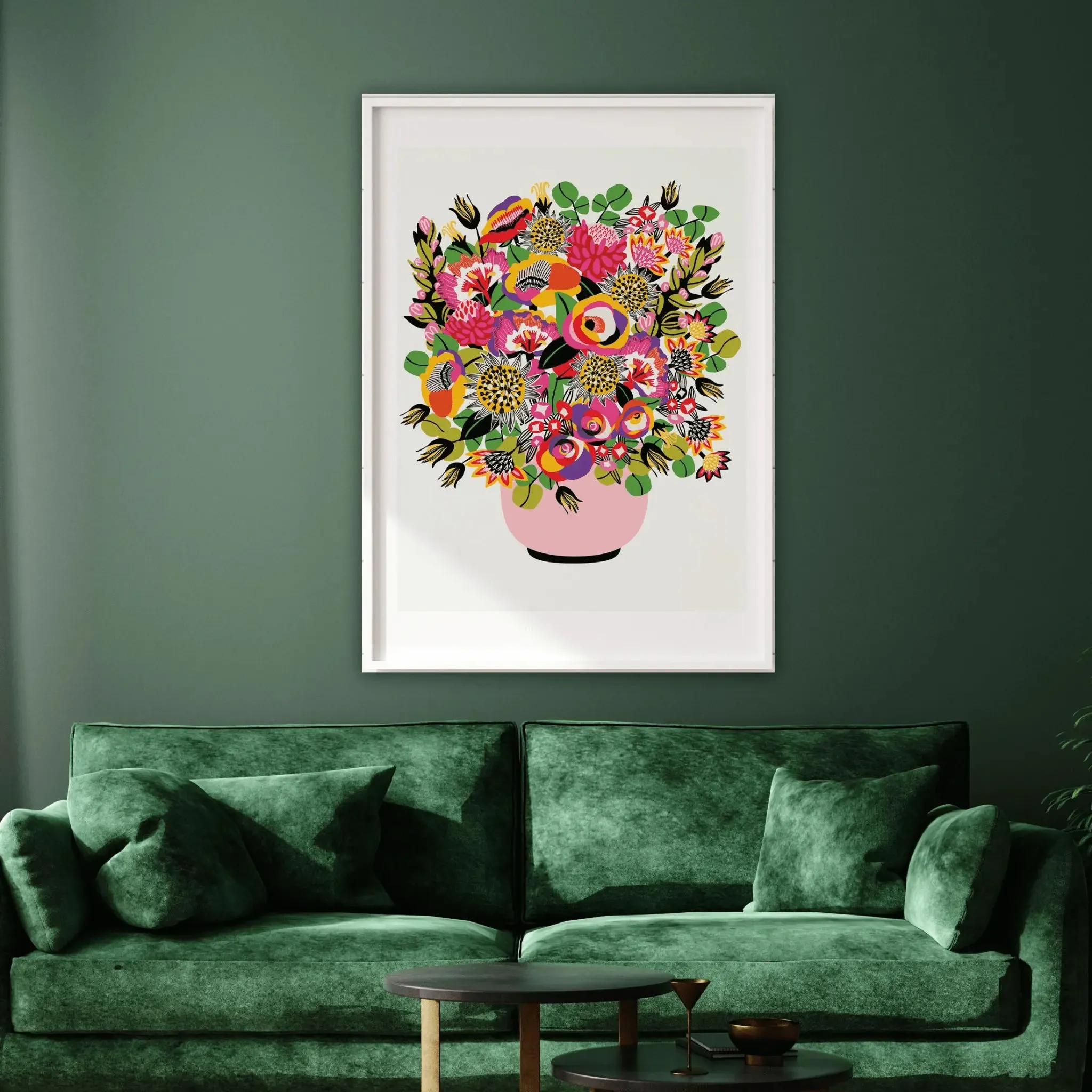 Roses and Lilies Modern Wall Art Print
