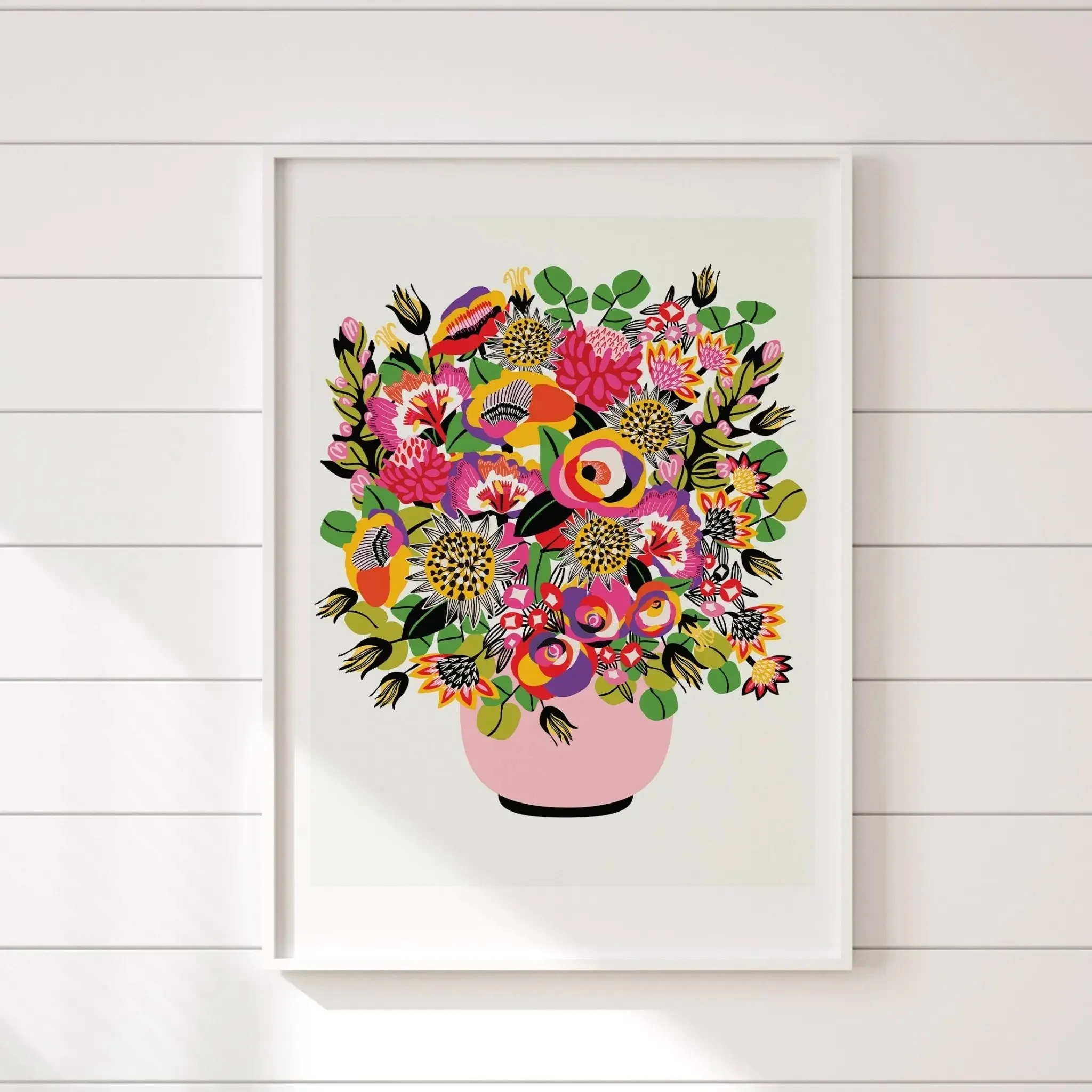 Roses and Lilies Modern Wall Art Print