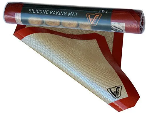 Silicone Baking Mat - Set of 2 Half Sheet (Thick & Large 11 5/8" x 16 1/2") - Non Stick Silicon Liner for Bake Pans & Rolling - Macaron/Pastry/Cookie/Bun/Bread Making - Professional Grade Nonstick