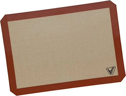 Silicone Baking Mat - Set of 2 Half Sheet (Thick & Large 11 5/8" x 16 1/2") - Non Stick Silicon Liner for Bake Pans & Rolling - Macaron/Pastry/Cookie/Bun/Bread Making - Professional Grade Nonstick