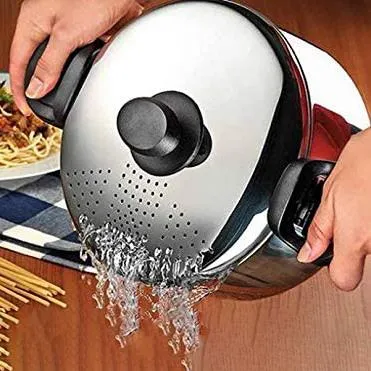 Stainless Steel Pasta Pot With Locking Strainer Lid