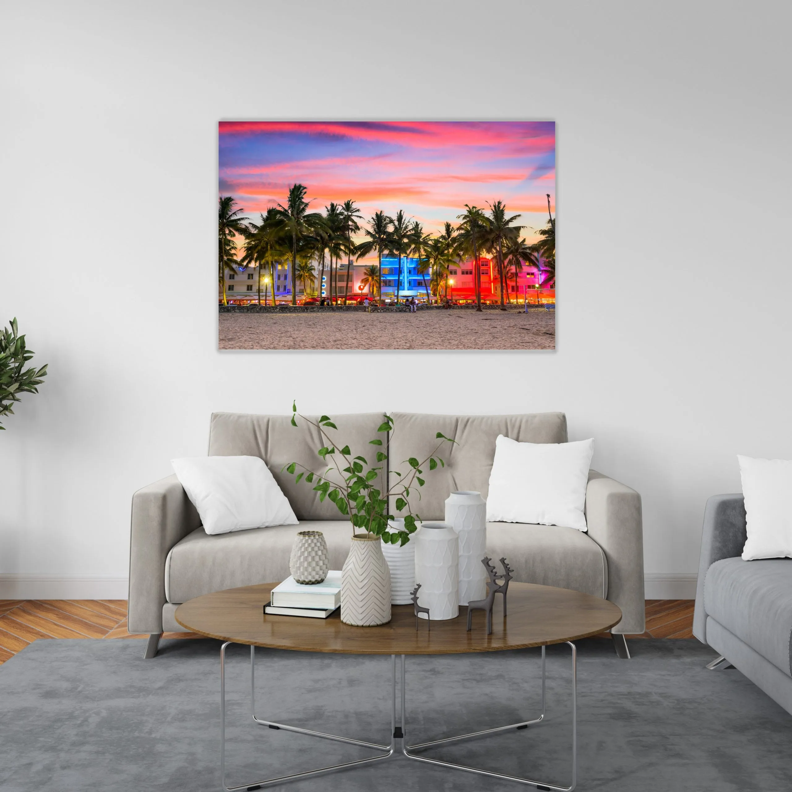 Tempered Glass Art -  Famous Ocean Drive Street Wall Art Decor