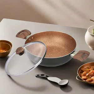 The Better Home Non Stick Handi with Lid (3L) | Big Biryani Handi| Gas Stove Cookware | Durable, Non-Toxic | Easy Grip Handle | Heat Surround Cooking | Handi Pot for Cooking