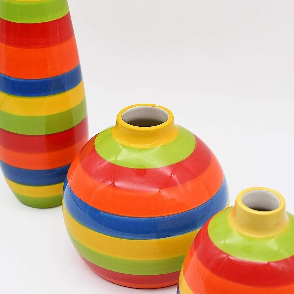 Vase boule rayé - Multicolore