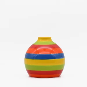 Vase boule rayé - Multicolore