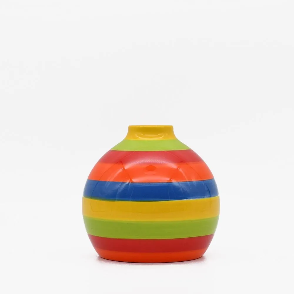 Vase boule rayé - Multicolore