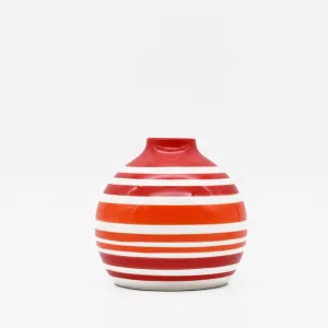 Vase boule rayé - Rouge