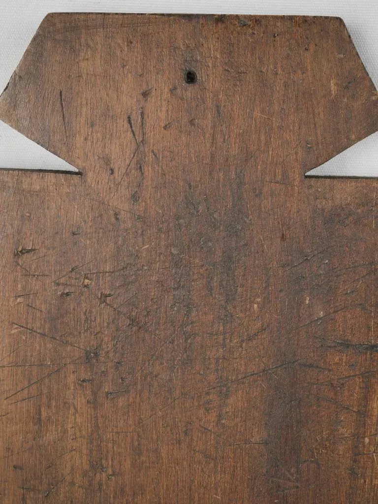 Vintage French cutting board w/ angular handle 14¼" x 11½"