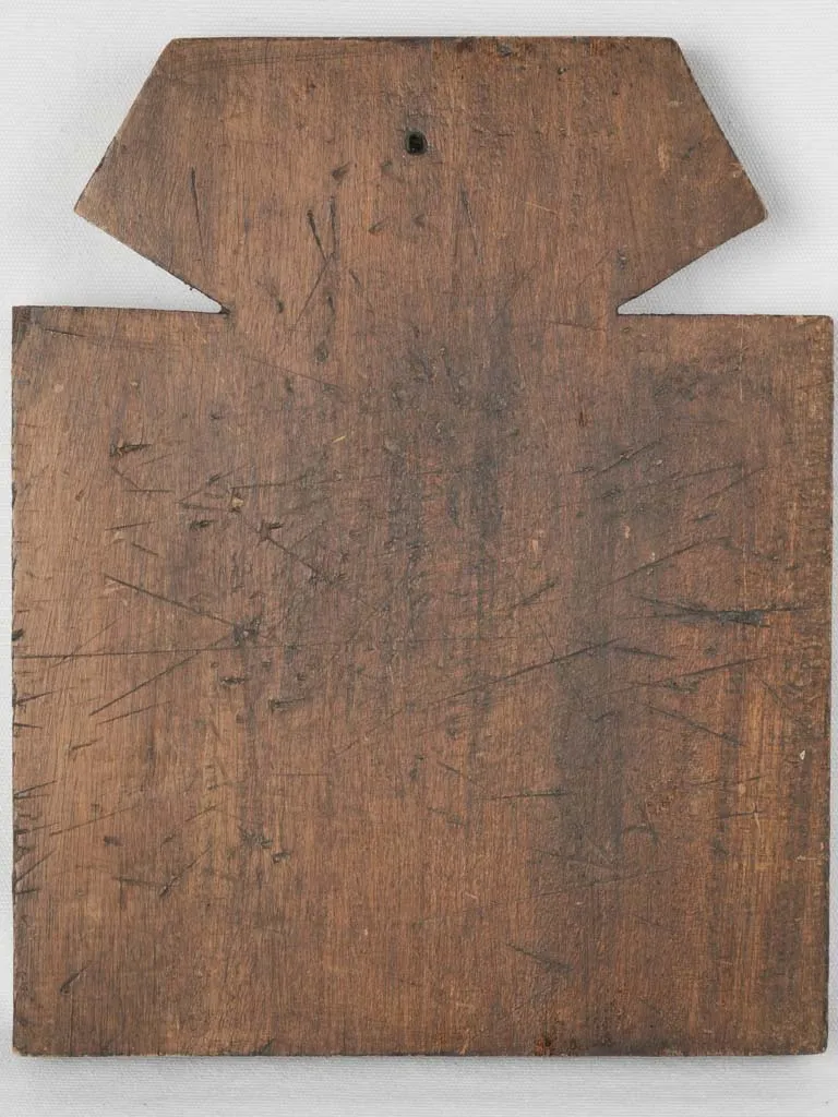Vintage French cutting board w/ angular handle 14¼" x 11½"