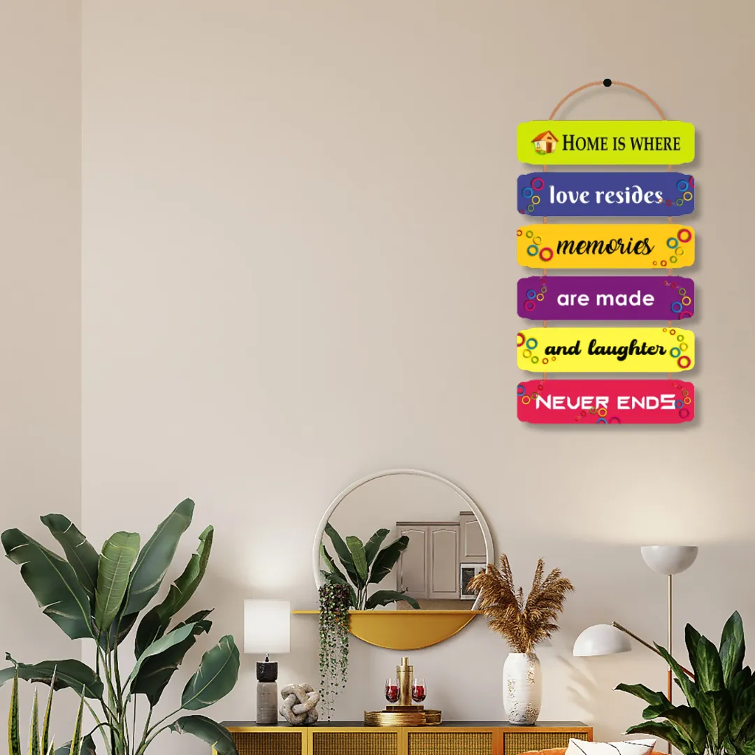 Wall Hangings Inspirational quotes for Home and Family | Wall Decor Hanging Wooden Art Decoration item for Living Room (12X24 Inch) Pine Wood Mdf