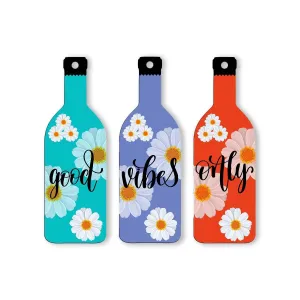 Xtore Decorative Wall Art MDF Wooden Hanger for Living Room | Bedroom | Office | Kitchen | Good Vibes Only | Wall Hanging For Home Decor - Set of 3